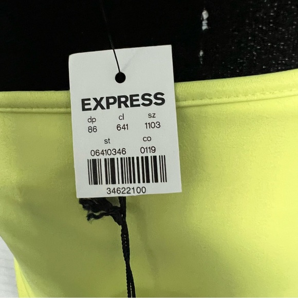 NWT Express Body Contour Lime Citron Corset Square Neck Fitted Tank Top Sz M - Picture 7 of 12